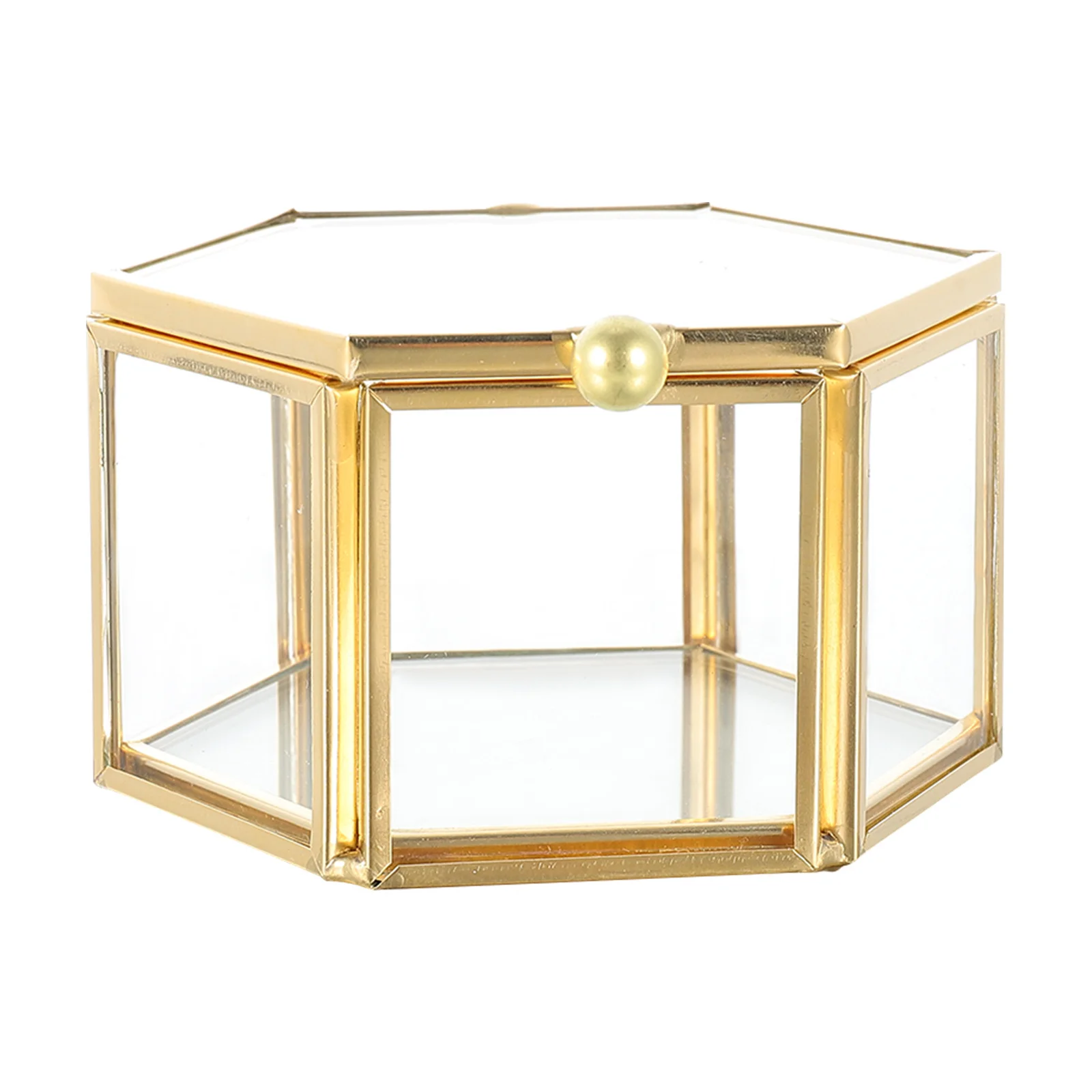 Fashion Jewelry Box Simple Bracelet Boxes Storage Hexagon Metal Holders Elegant