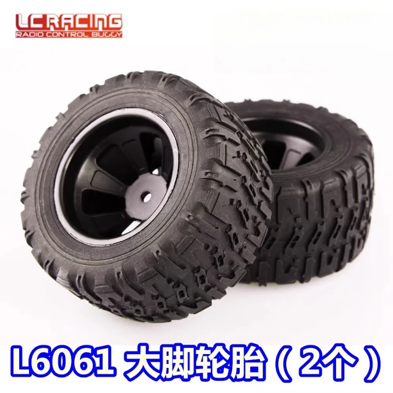 

LC Racing 1:14 Scale Monster Truck Tires- L6061 Off-Road Tire Set with 12mm Hex Hub for RC Bashing & Climbing