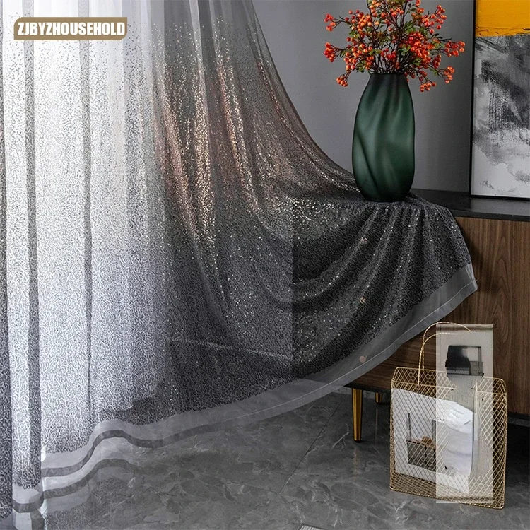 

2023 New Middle East Sequin Gradient Curtains Bedroom Living Room Blackout Gauze Curtains Prom Sequin Curtains European Luxury