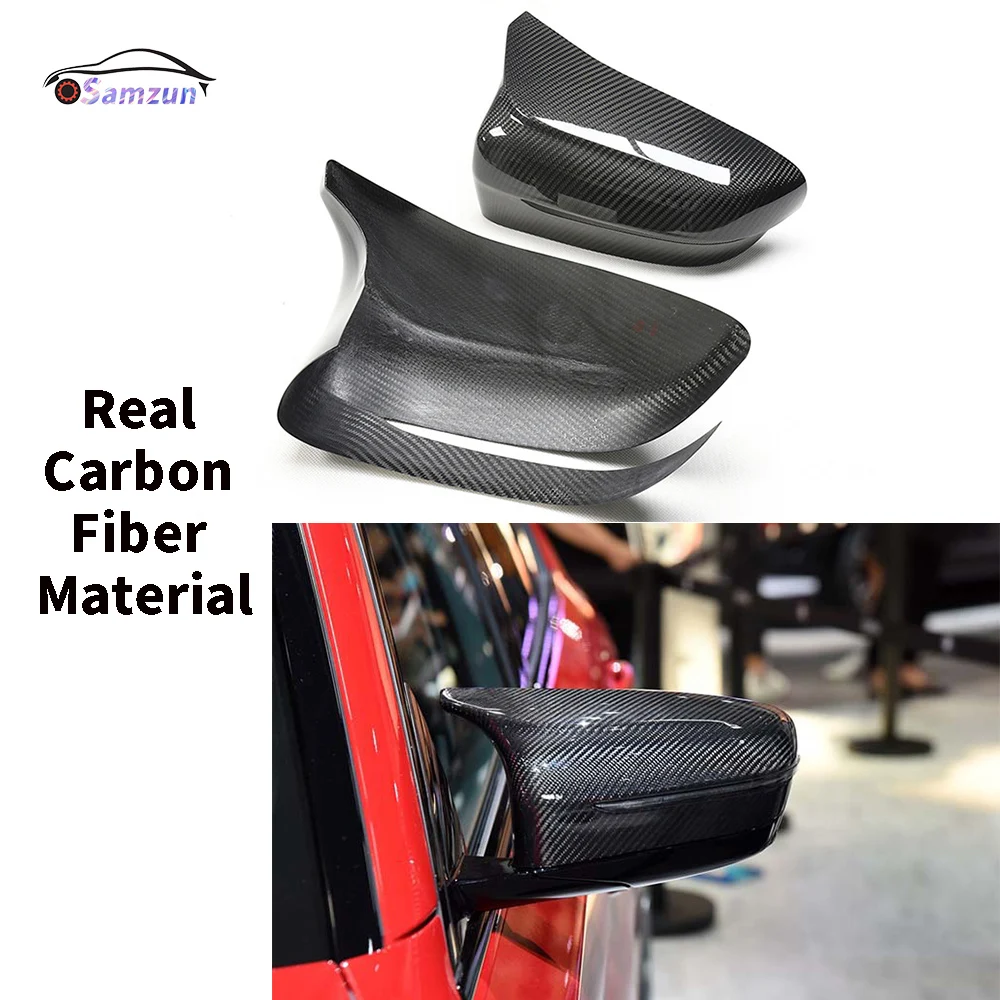 

For BMW F90 M5 F91 F92 M8 Real Carbon Fiber Car Rearview Mirror Rear View Cover Side Wings Modification Sticky Style Accessories