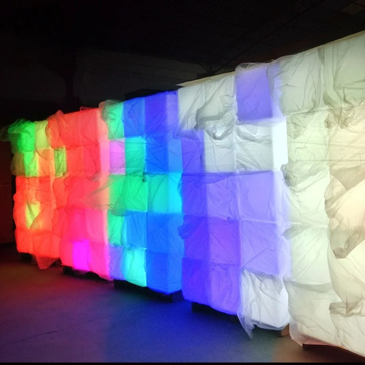 Luminous square stool bar party  chair cubic square  color-changing waterproof