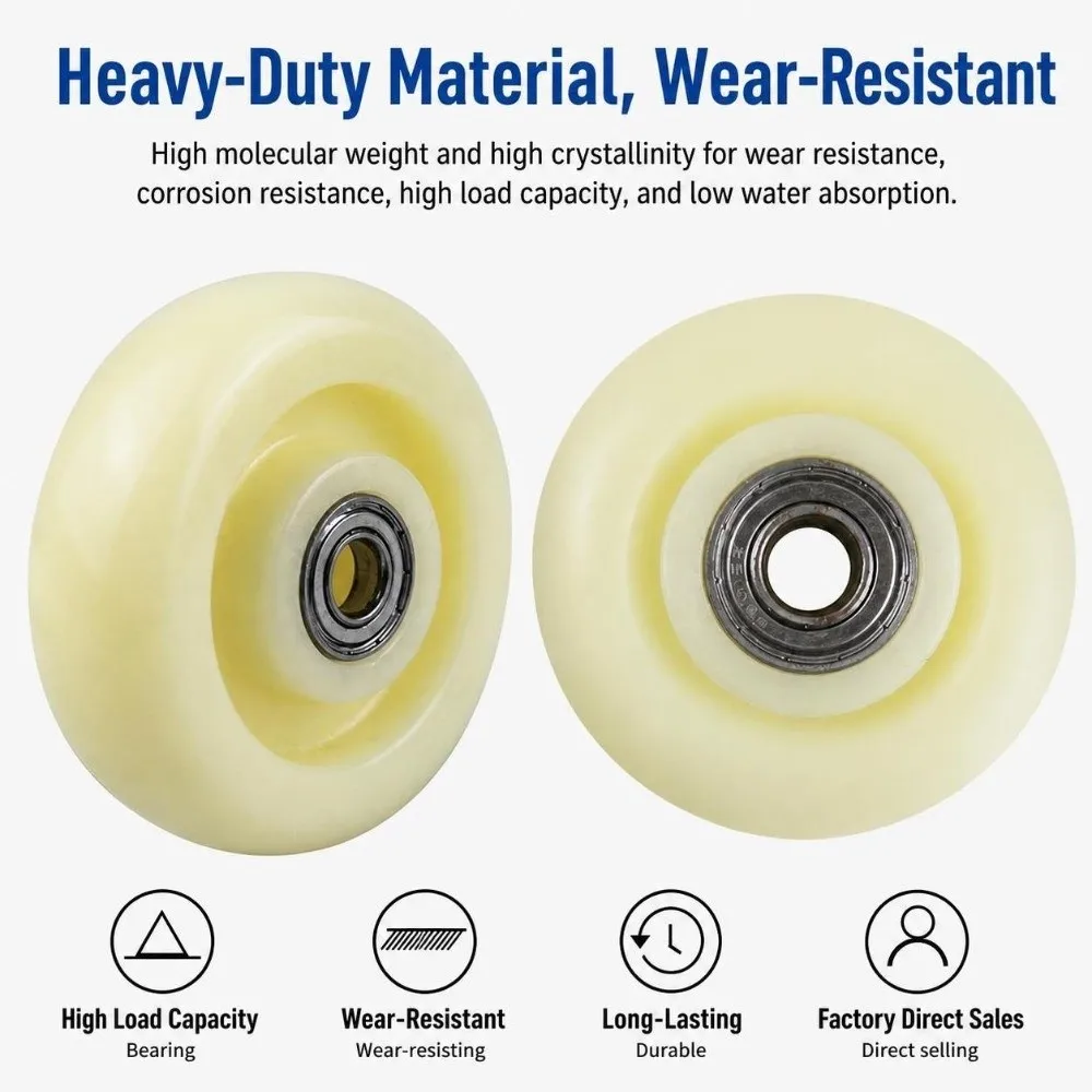 Sturdy 1.5-5 Inch Caster Wheel Nylon High Load Capacity Replacement Wheel Wear Resistance Roller Wheel Industrial Move