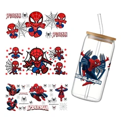 Cartoon Cute Disney Spider Man Pattern UV DTF Sticker Waterproof  Decals For 16oz Glass Cup Wrap Stickers
