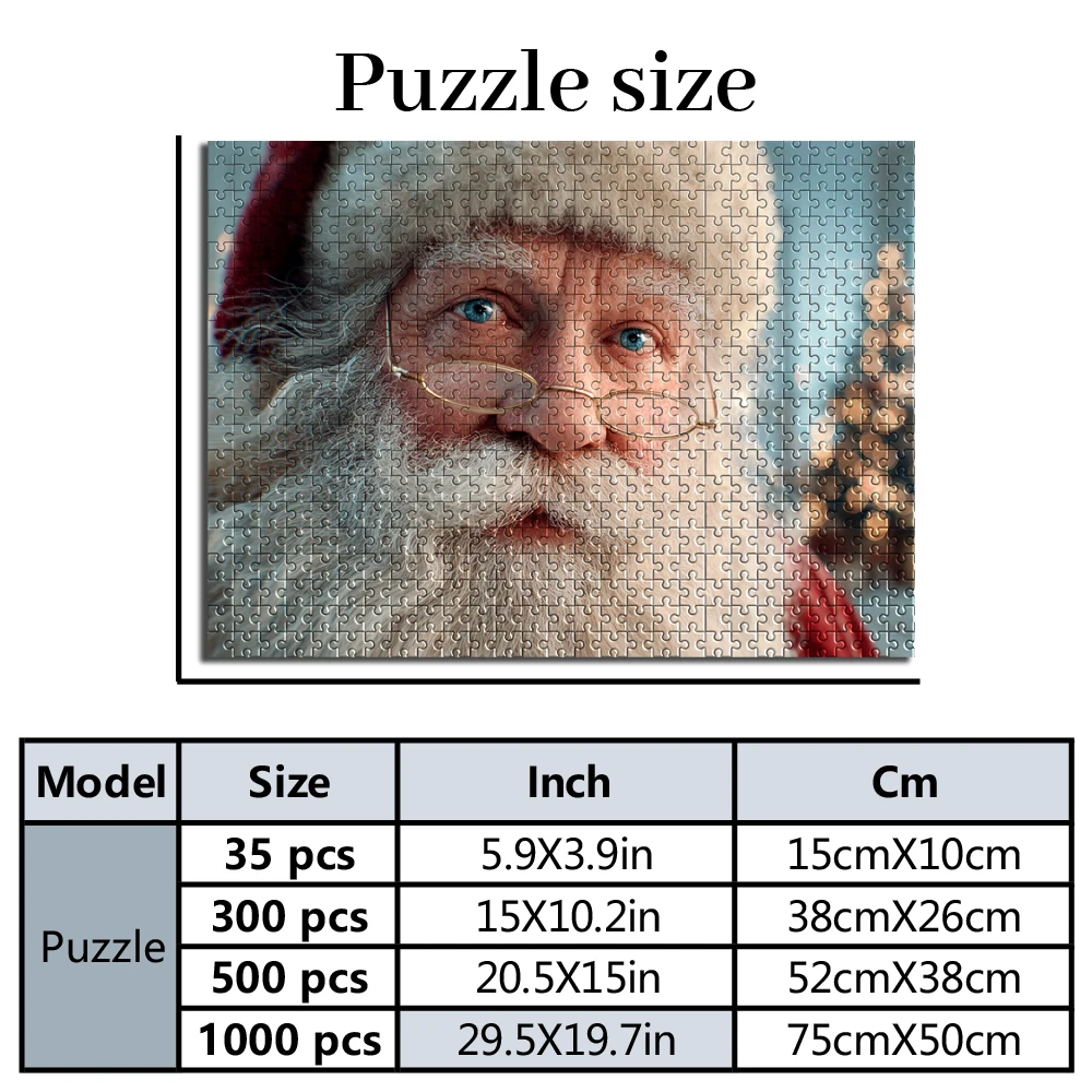 Personalized Custom Photo Puzzle Customized Santa Claus Portrait Theme Puzzle Colorful Photo Puzzle Decorative Memory