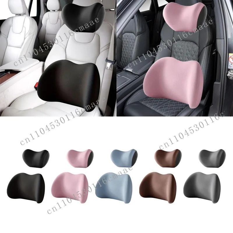 

NEW Car Pillow Cushion Kit Lumbar Support Pillow Utility Easy Installation Headrest