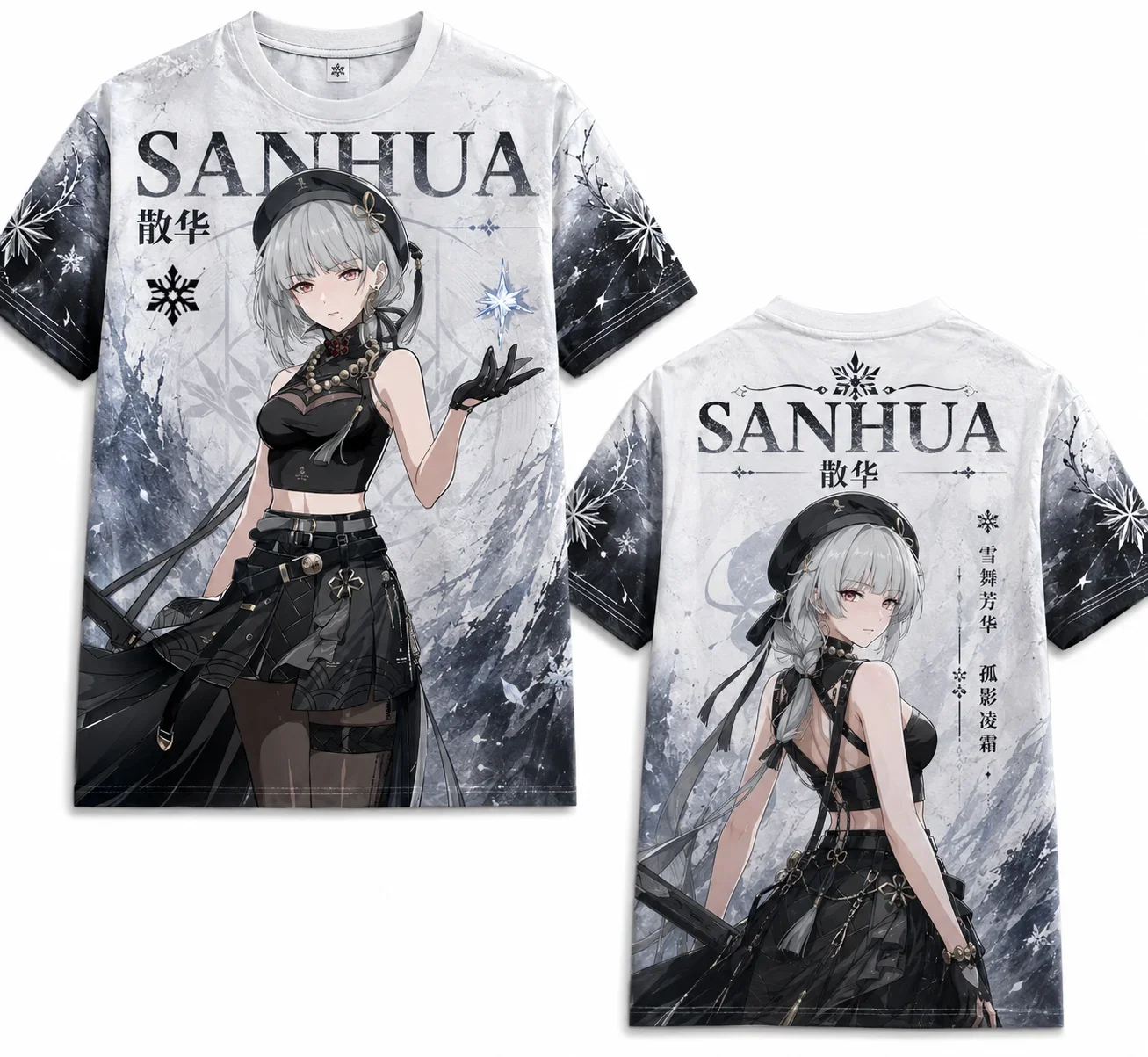 Wuthering Waves SANHUA Character All‑Over‑Print T‑Shirt, Breathable Quick Dry 3D Printed Casual Tee Unisex Streetwear Tops