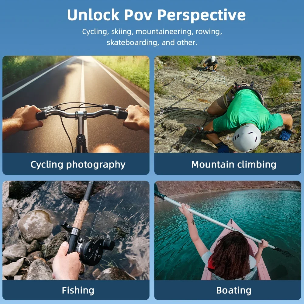 Flymile حزام الرأس جبل ل GoPro 13 12 11 10 9/DJI Action 3 4 /Pocket 3 عقال حزام كاميرا رياضية مدونة فيديو التصوير الفوتوغرافي ملحق