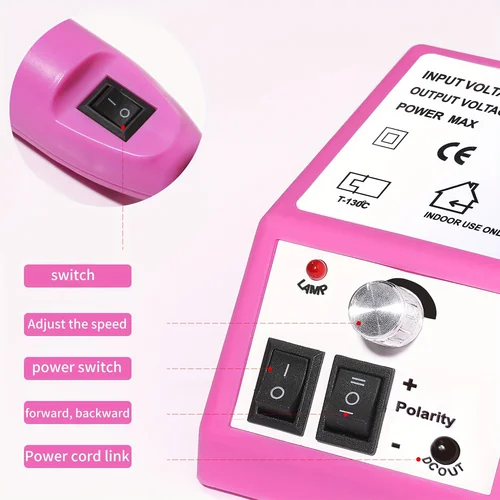 Imagen 2 del producto LINMANDA-Juego de máquina perforadora de manicura, 20000 RPM, taladro eléctrico para uñas, removedor de esmalte de Gel, equipo pulidor de uñas portátil