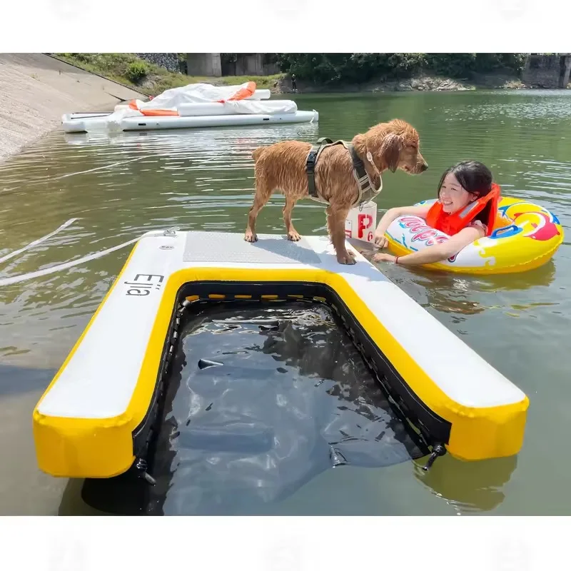 Inflatable Pup Plank  Dog Water Ramp Dwf Material Floating Ramp Ladder for Swimming Pets