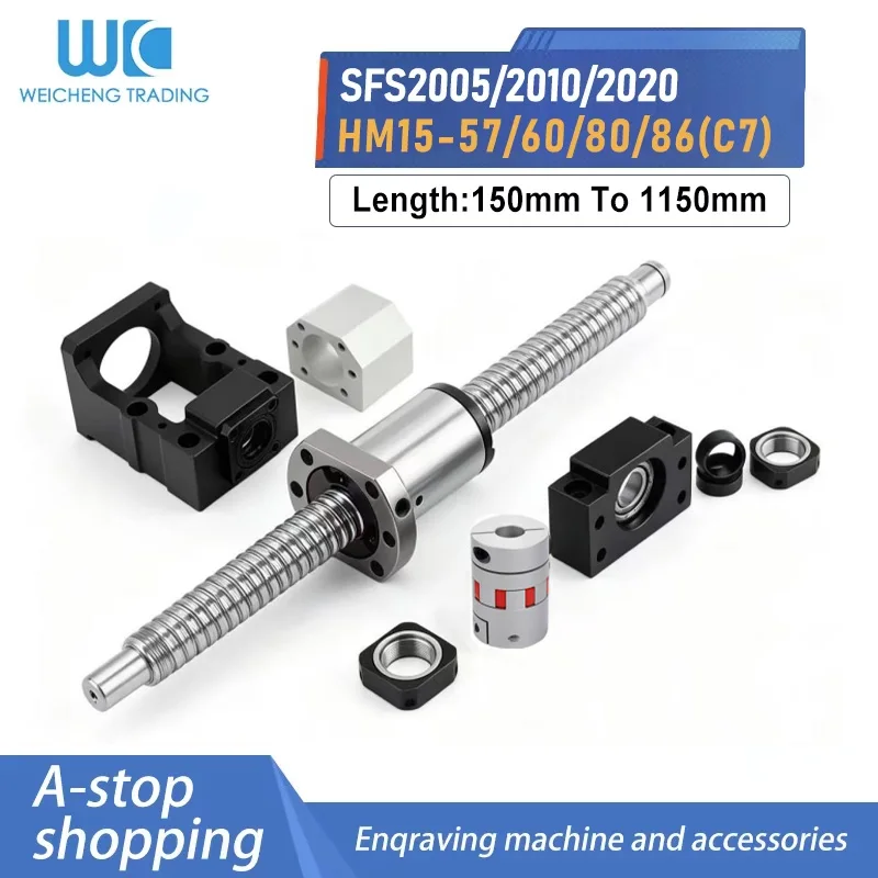 Ball Screw SFS2005/2010/2020 C7 Nema23/24/32/34 Stepper Servo Motor BF15 DSG20H Coupler XB30*40-12*14 Bearing Steel CNC Parts