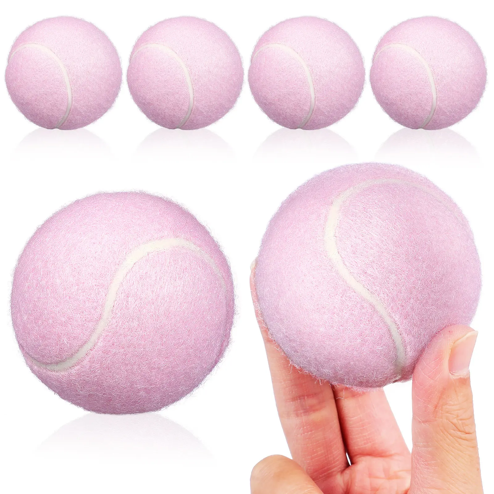 

6Pcs Tennis Balls Elastic Beginner Soft Rubber Playground Balls for Girls Youth Practice Playing