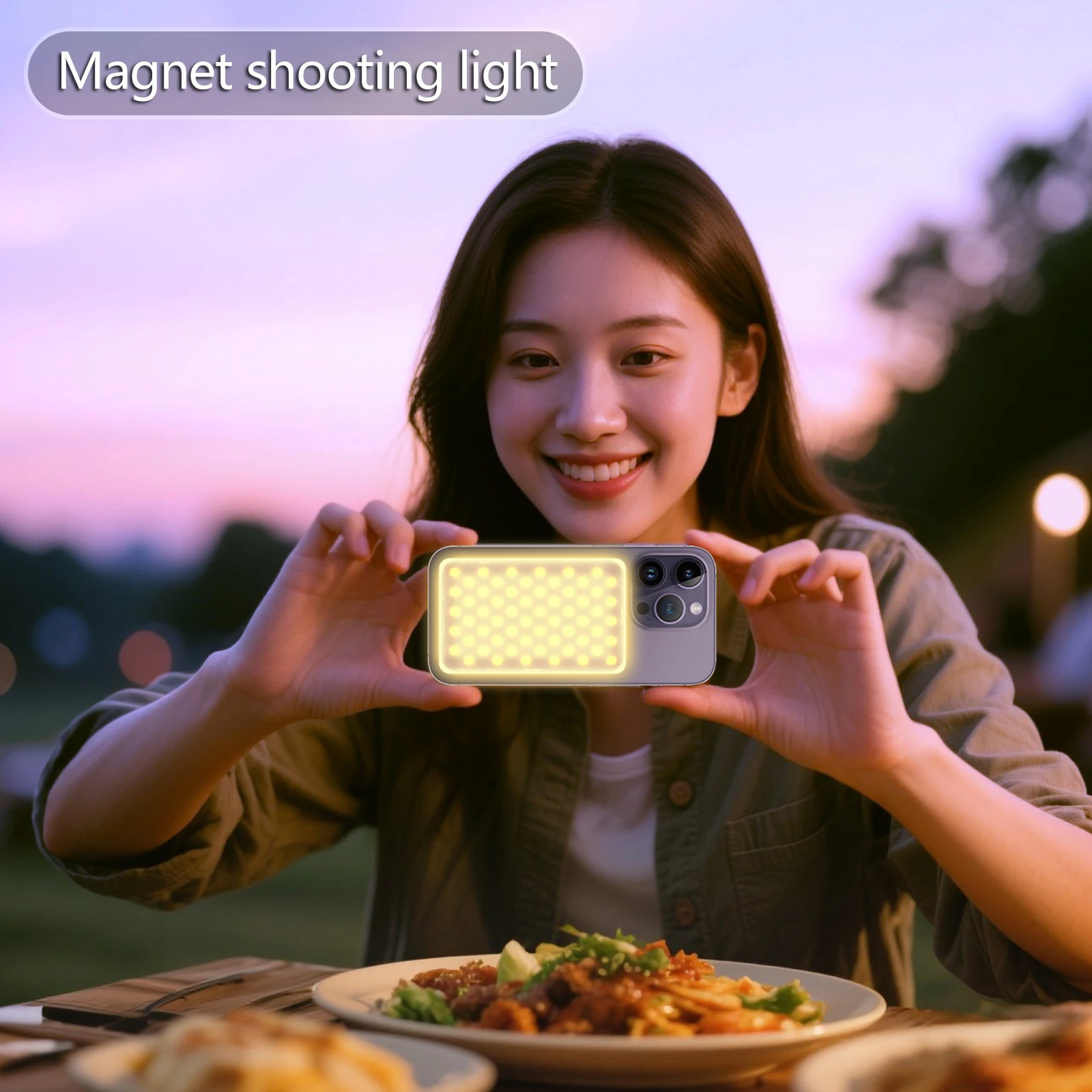 3000mAh Magnetic Photography Light Dual-Side Phone/Camera Light 2500K-9000K Color Temp Cold Shoe Mount for iPhone magnetic Huwei