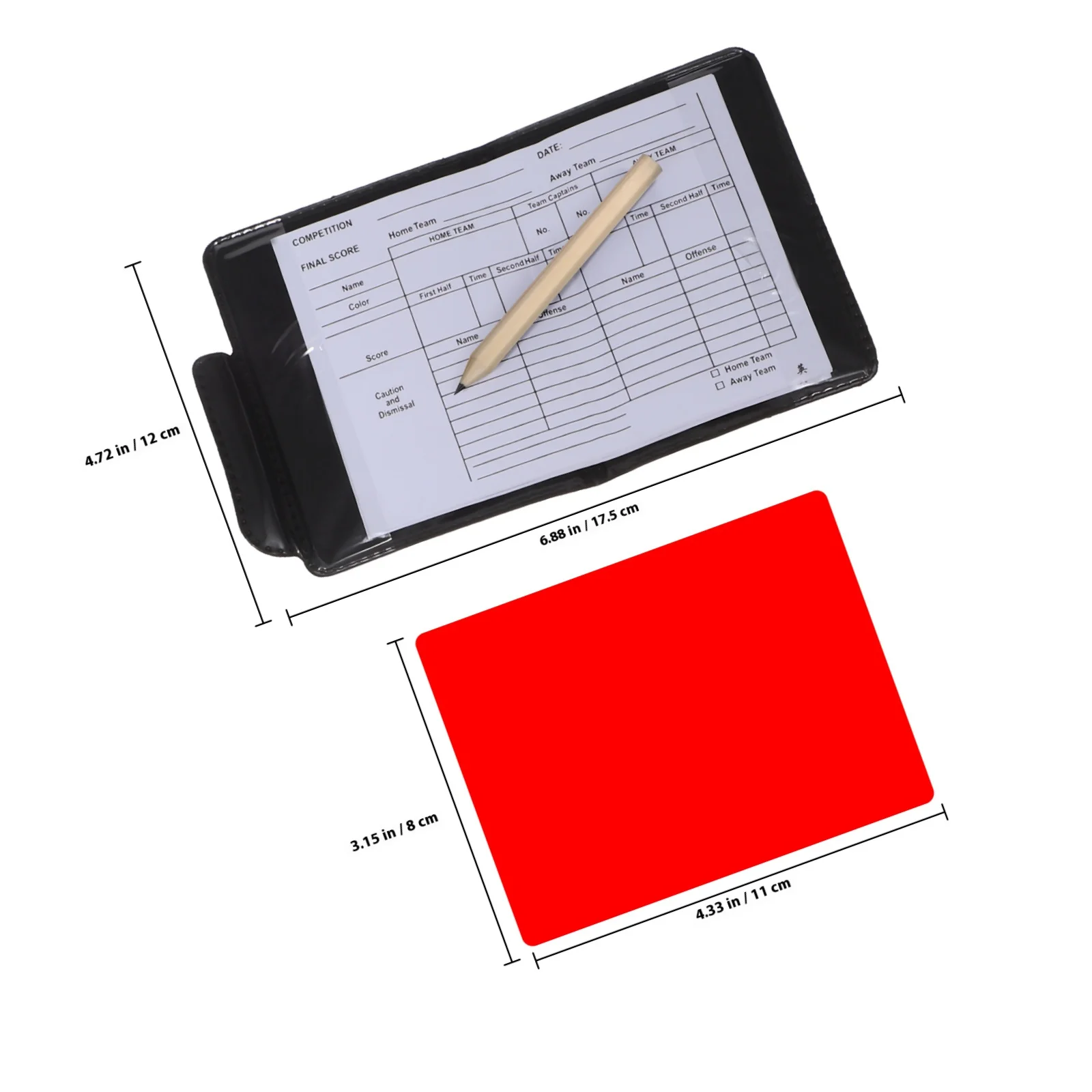 1 مجموعة الأحمر الأصفر بطاقات الحكم كيت مع صافرة كتاب النتائج المحمولة بولي كلوريد الفينيل لكرة القدم الرياضة المنافسة أدوات الحكم فريق