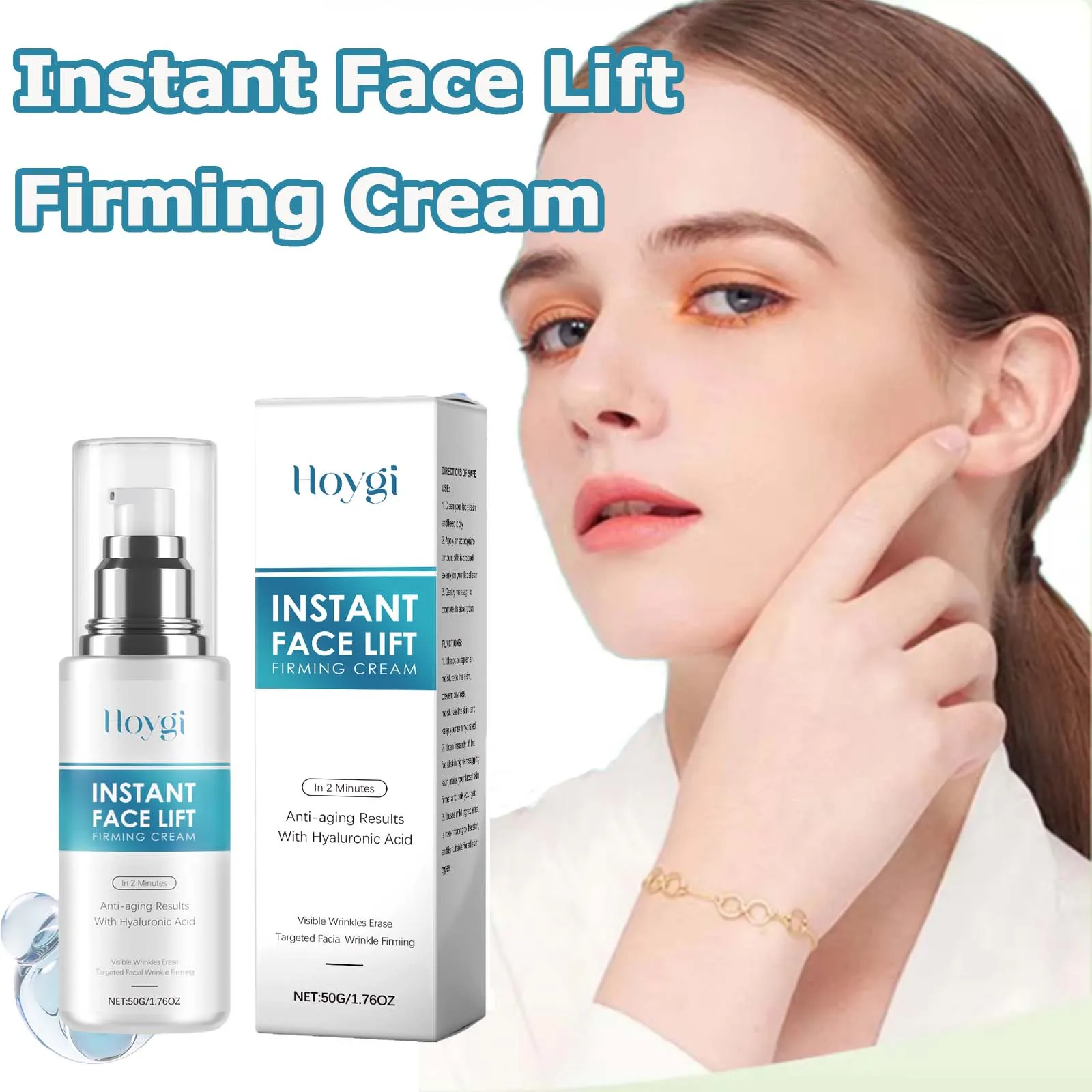 

Мгновенный лифтинг для лица с гиалуроновой кислотой, увлажняющий крем для лица, нежирный, улучшающий эластичность, сияющий кожу, питательный лосьон