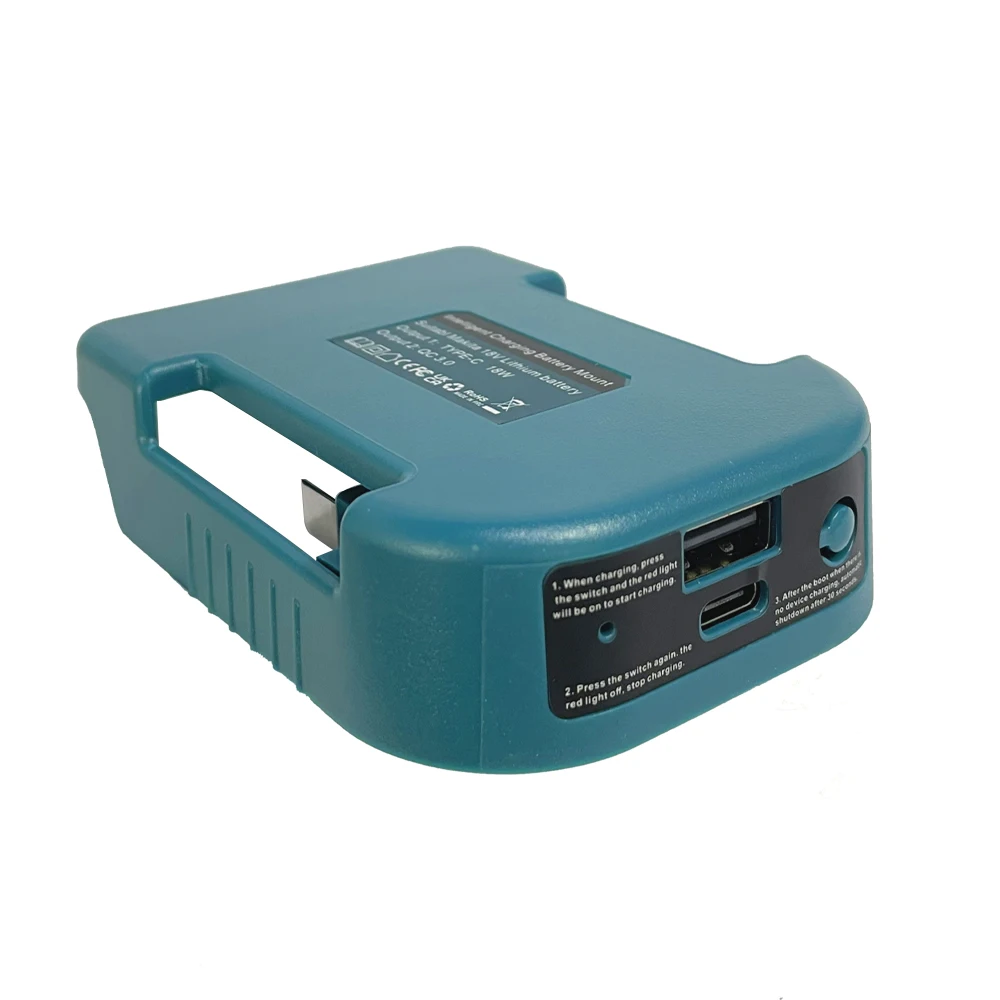 Imagem -02 - Suporte de Bateria Portátil para Makita Bateria Li-ion de 18v com Usb Tipo-c Carregamento Rápido Adaptador de Bateria Bl1830 Bl1840 Bl1850 pc Pcs