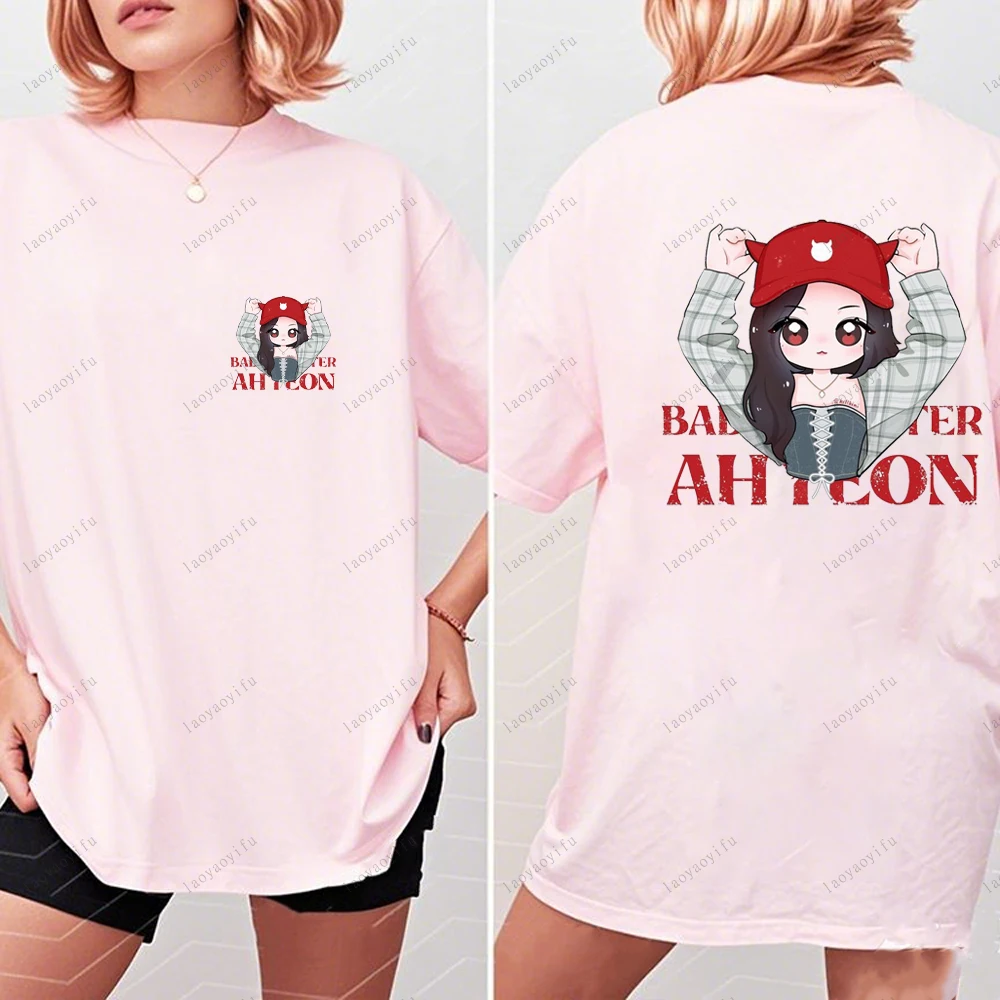 

Укороченные топы Babymonster, футболка «летучая мышь», подарок для фаната, укороченные топы с круглым вырезом, летние дышащие топы Camisetas, подходящая толстовка для повседневной носки