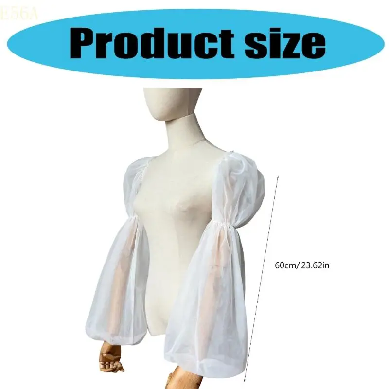 e56a الزفاف الشفافة غطاء ذراع الأكمام للعروس tulle tulle للعب ملابس الزفاف الأكمام الزفاف