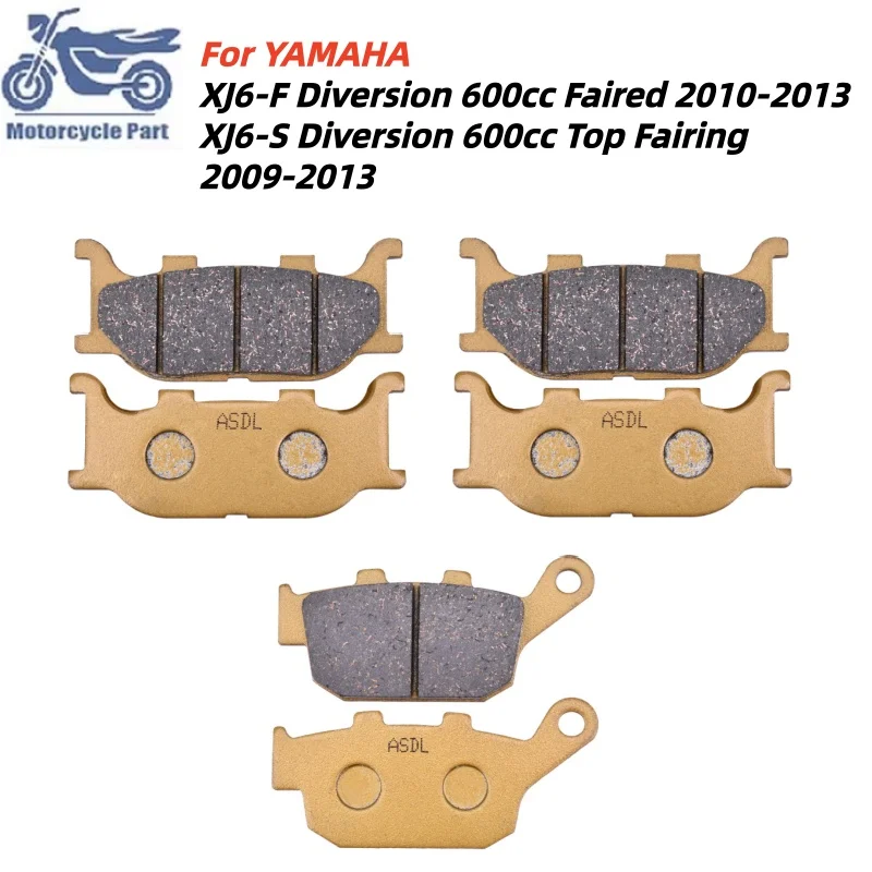 Motorcycle Front Rear Brake Pads Set For YAMAHA XJ6-F Diversion 600cc Faired XJ6-S Diversion 600cc Top Fairing 2009 2010-2013
