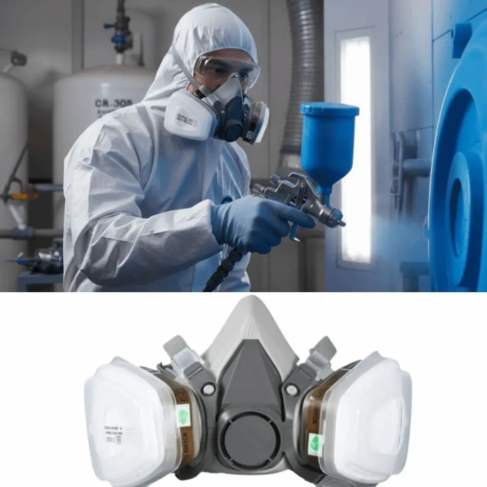 قناع غبار كيميائي إسفنجي مرشح مضاد للجسيمات أقنعة واقية ضد الغبار نصف قناع مضاد للخطر فلتر بخار سام سلامة العمل