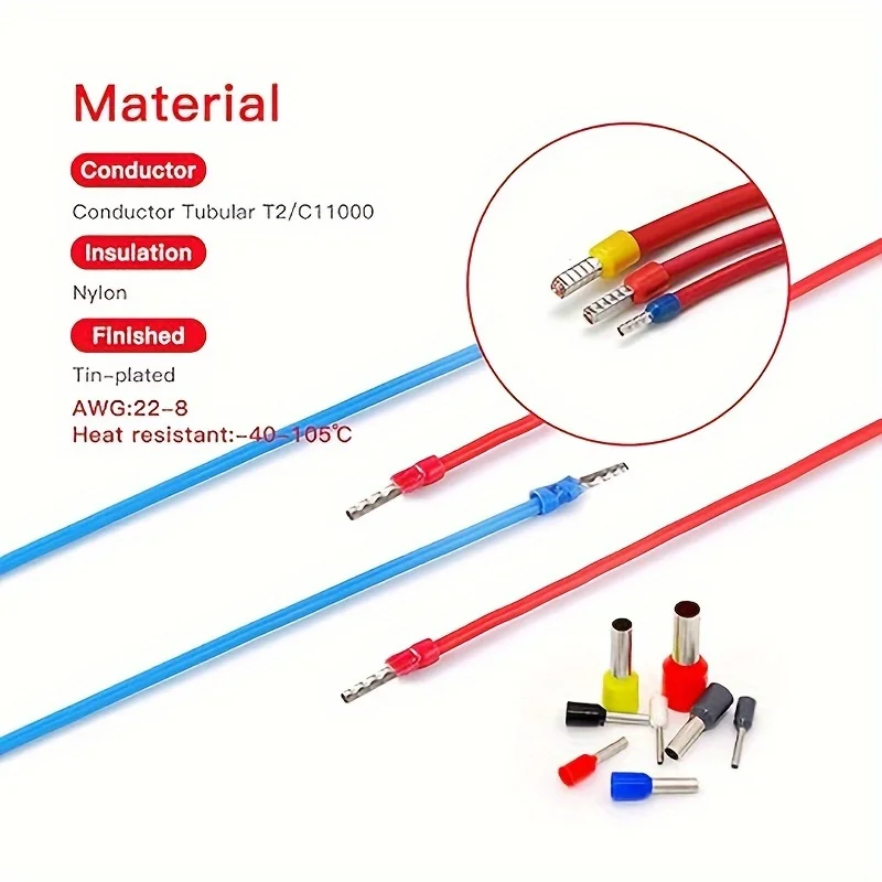 800 pcs Ferrule Crimping Tool HSC8 6-4/6-6 Electrical Crimper Plier For Wire End Crimp Tube Terminals Electrical Circuit Repair image 4