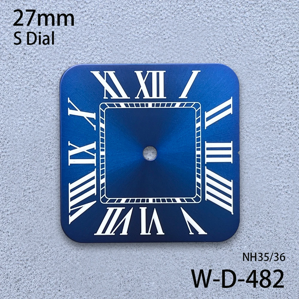 27mm S Logo Square Dial Fit NH35/NH36/4R/7S Japanese Movement Sunray/Matte High-Quality Dial Watch Modification Accessories