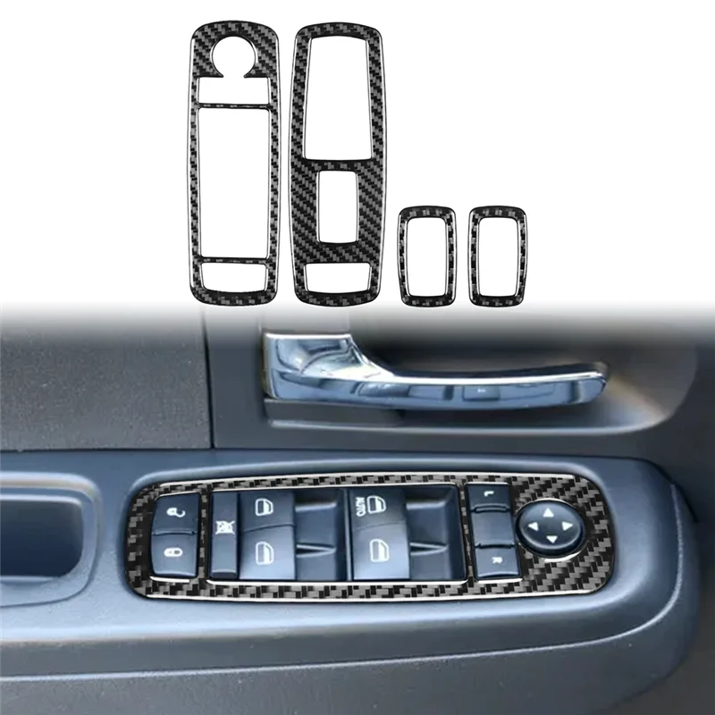 

Carbon Fiber For Jeep Liberty 2008-2012 Window Lift Switch Panel Cover Trim Decal Interior Parts Accessories