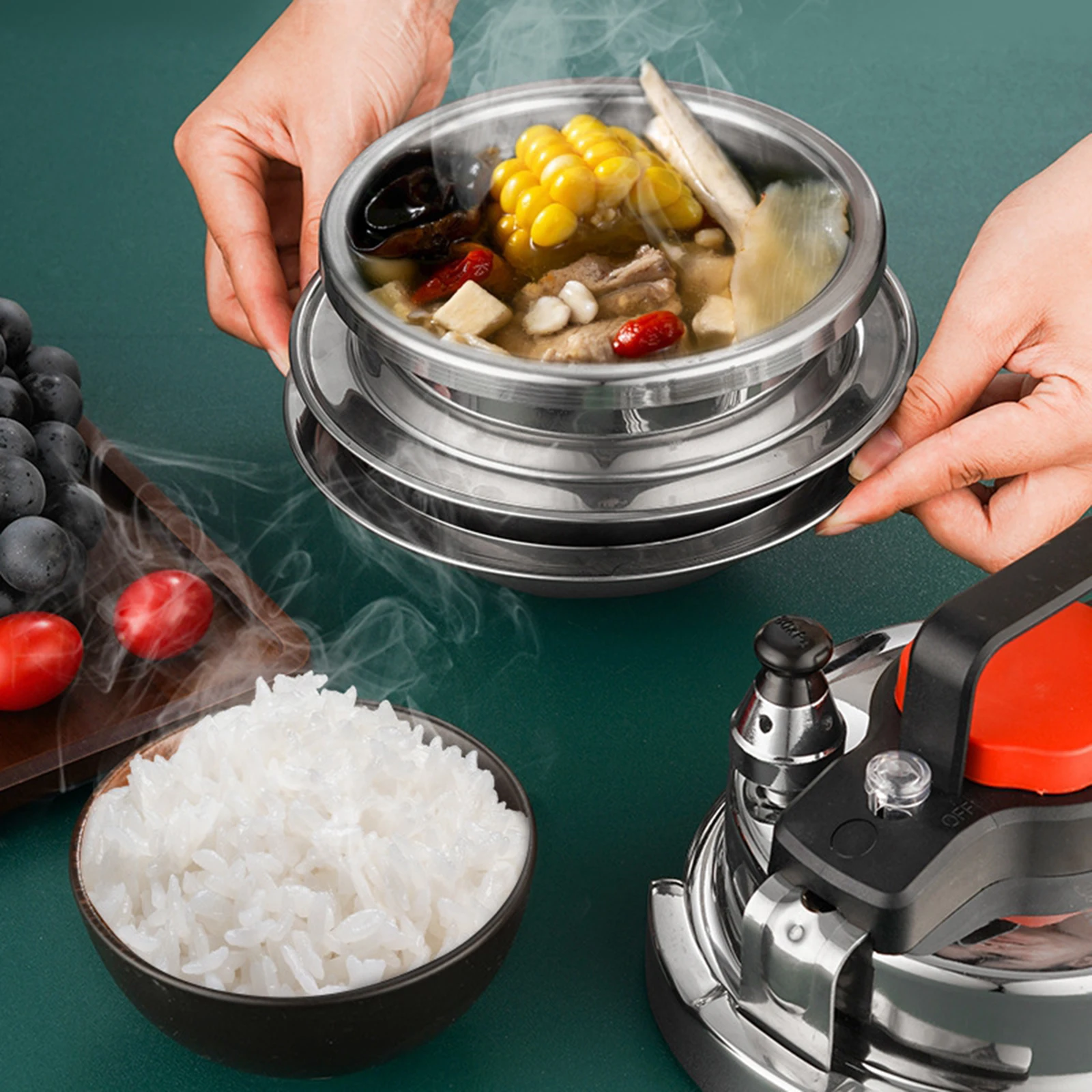 304 Mini Pressure Cooker Portable Micro Pressure Cooker Outdoor Camping Household Commercial 5 Minute Quick Cooking Pot