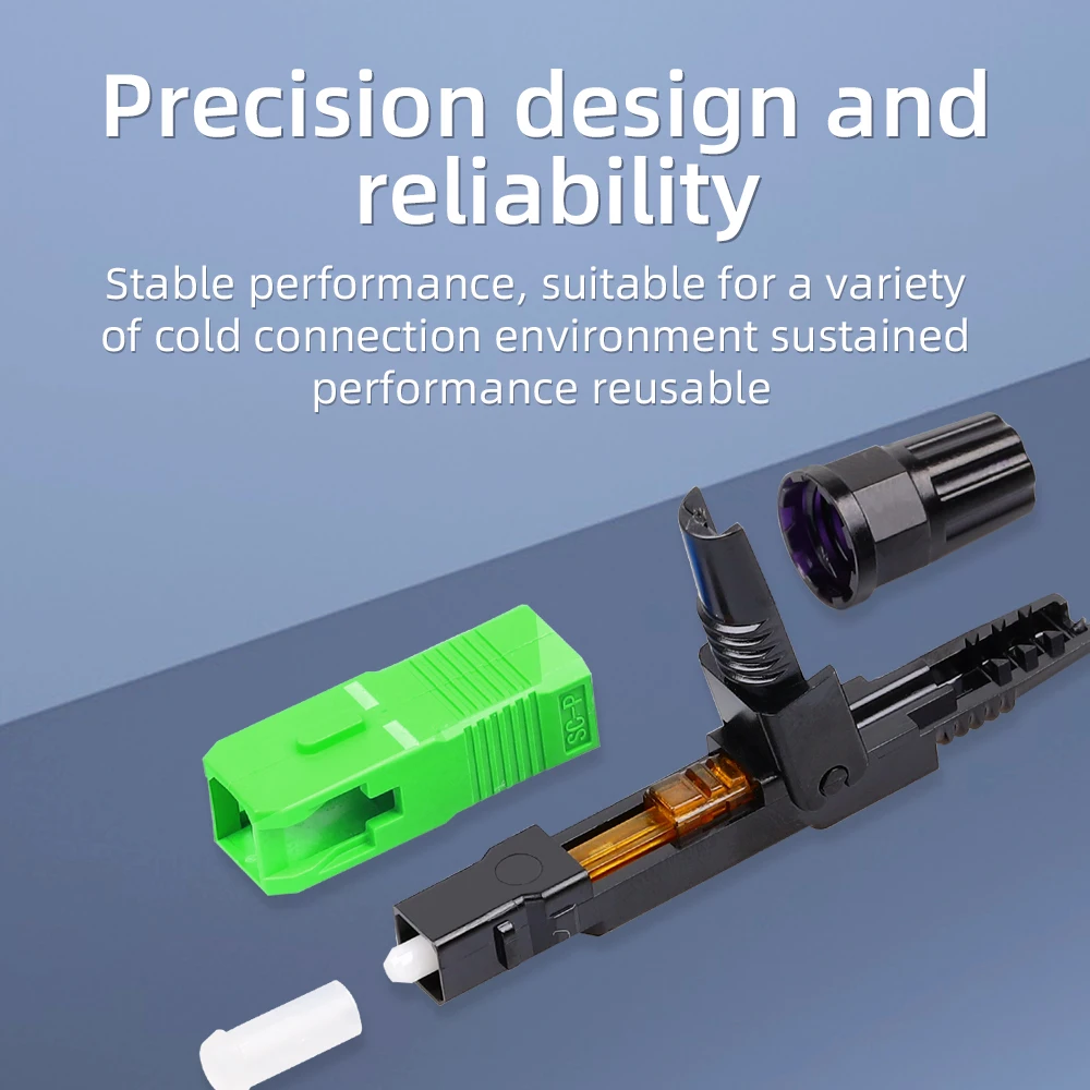 SAIVXIAN 100 Stück Fiber Cold Splicer Fiber Optic Connector SC-APC SC-UPC Connector FTTH Embedded Lederdraht Schnellverbinder