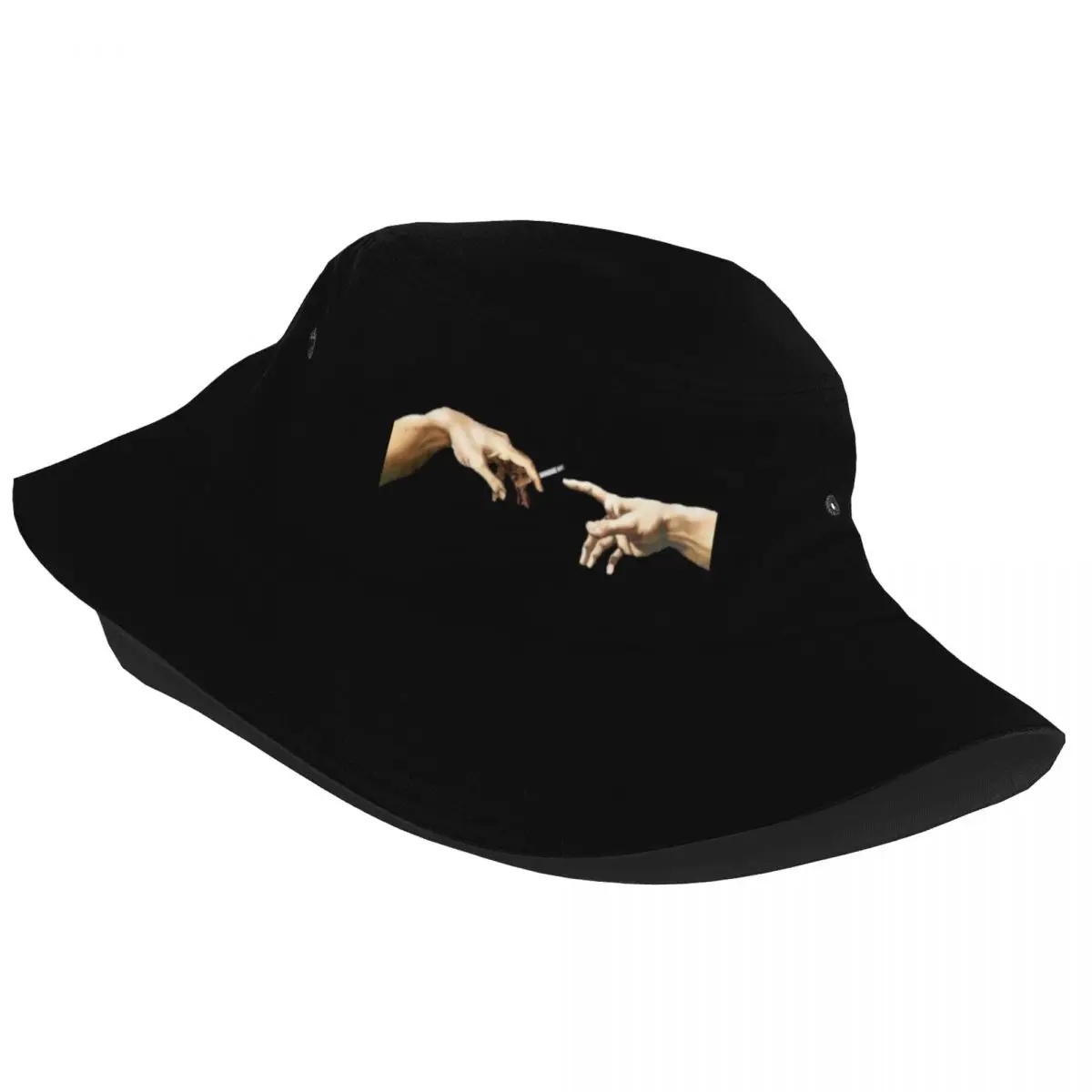 Trendy The Creation Of Adam Michelangelo Bucket Hats Woman UV Protection Camping Fishing Hats Spring Headwear Panama Hat