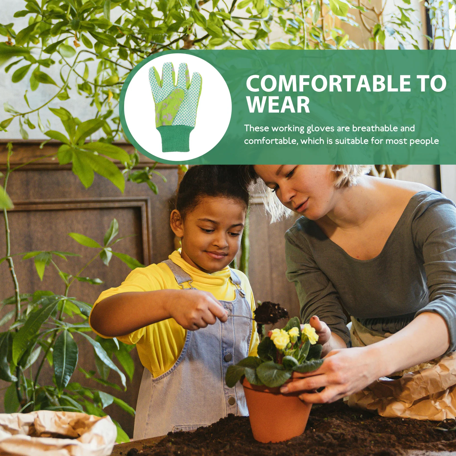 

1pcs 1 Pair Kids Garden Gloves Polyester Protective Work Gloves For Gardening Weeding Planting Picking Outdoor Activities Thick