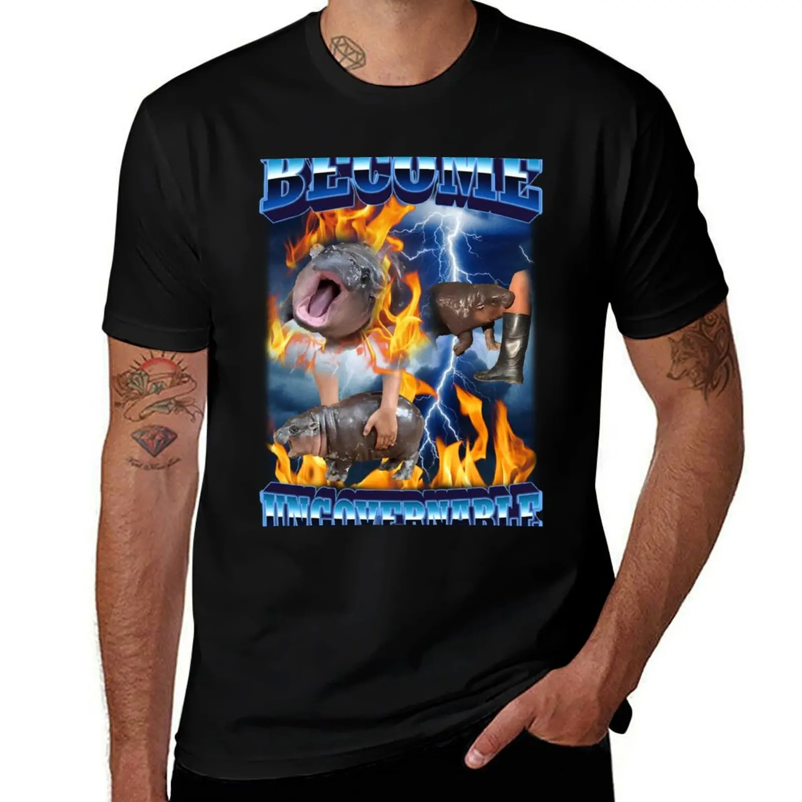 Become Ungovernable Funny Baby Pygmy Hippo Meme T-Shirt Comfortable Daily Wear Tee T-Shirt