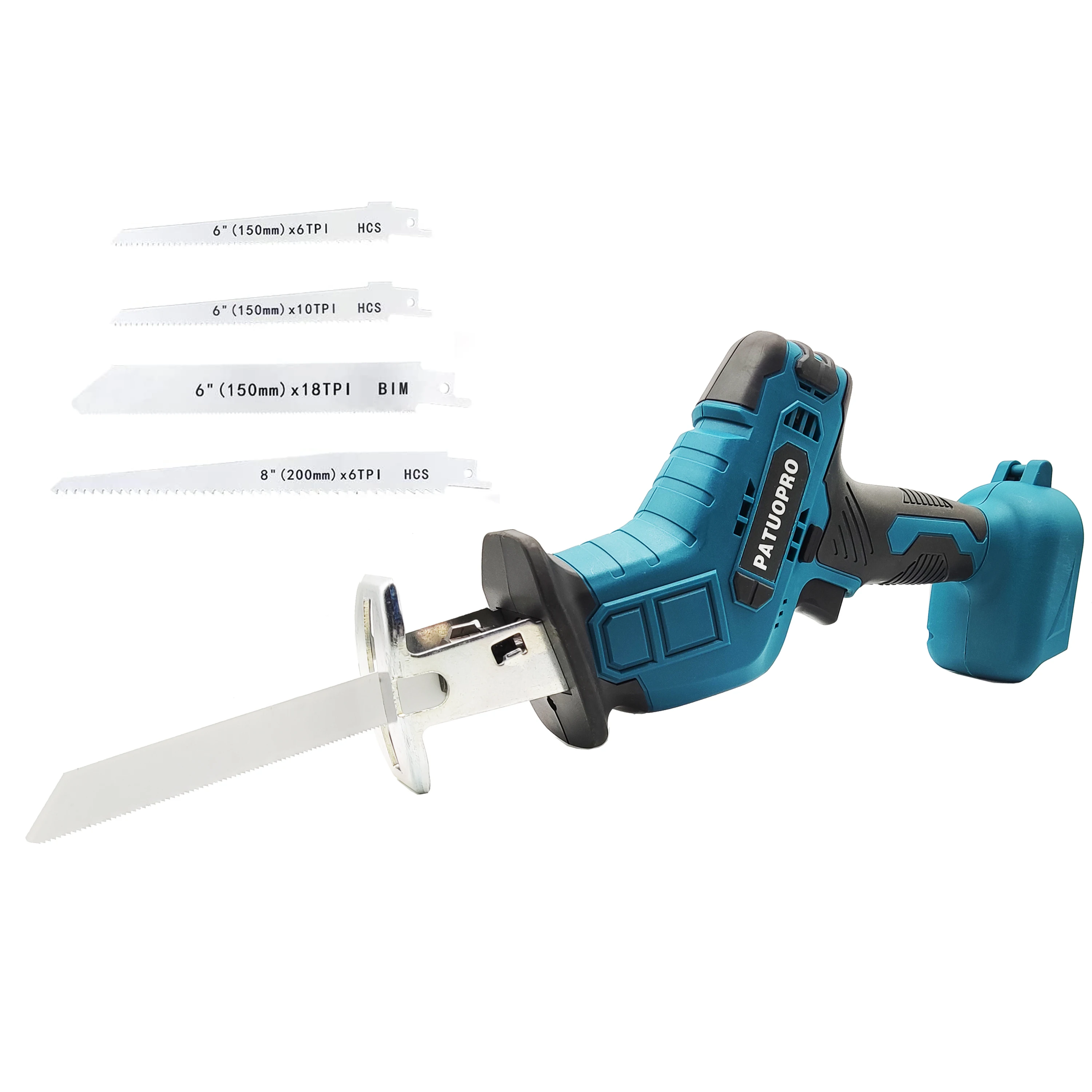 21V Cordless Electric Reciprocating Saw Adjustable Speed Cutter Wood Metal PVC Pipe Cutting Fit Makita 18v Battery (No Battery)