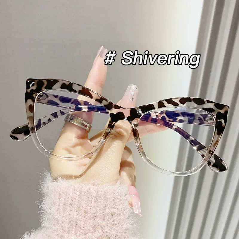 New Cat Eye Glasses Frame Women Fashion Gradient Color Eyeglass Frame Anti Blue Light Glasses Computer Goggles Óculos Gifts