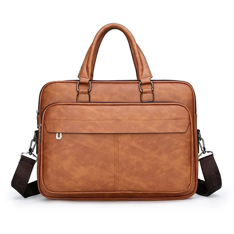 Cross-border high-quality men\'s handbag business office casual diagonal shoulder bag leather bag large capacity tide briefcase