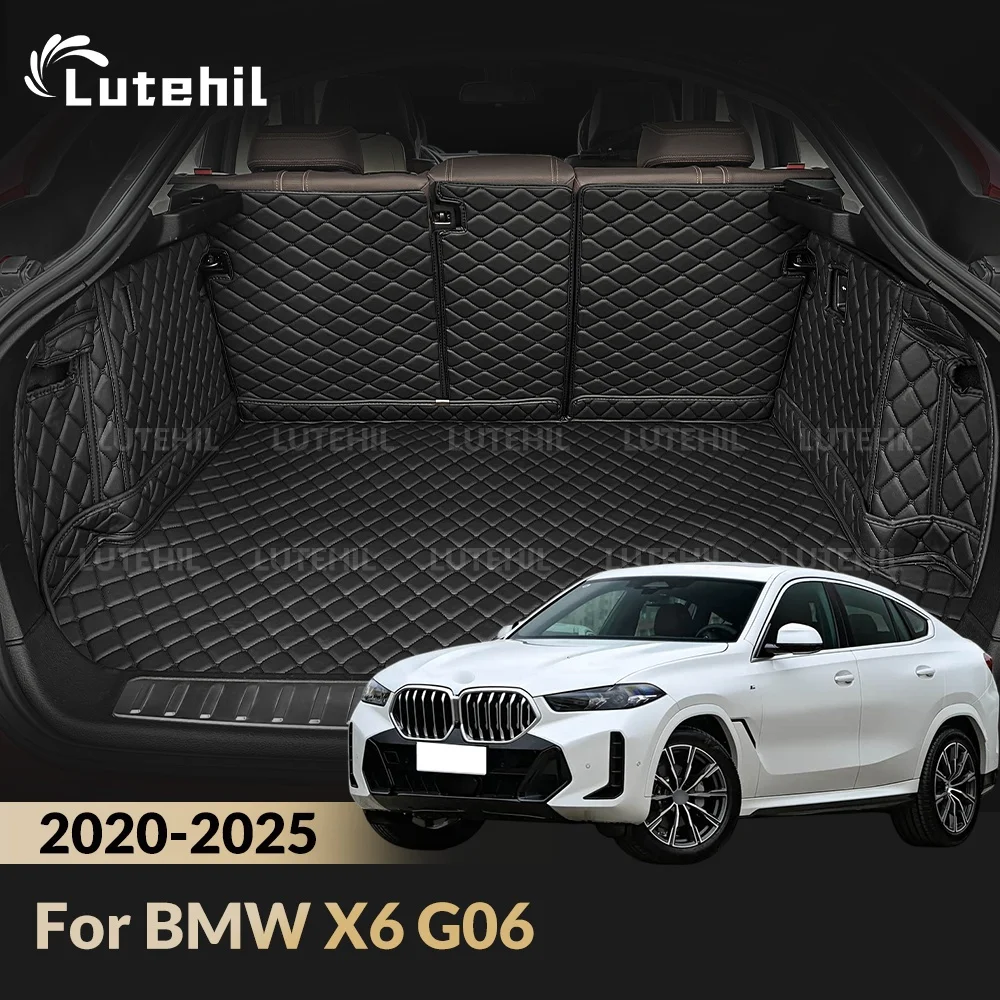 Kofferraummatte für BMW X6 G06 2020-2025 24 23 22 Auto-Kofferraumteppiche mit Rückenlehnen-Schutz Kofferraumzubehör Wasserdicht