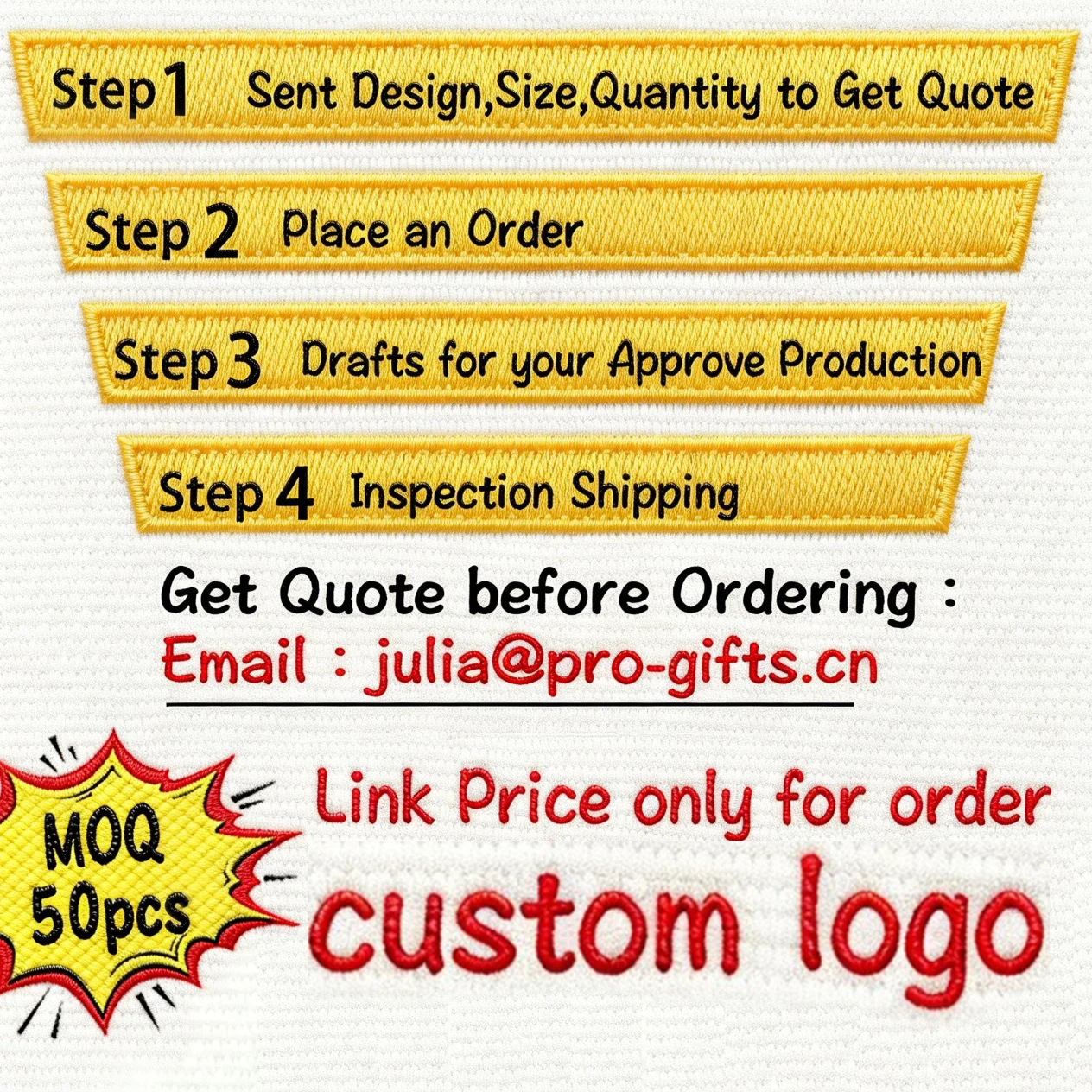 Custom Logo Embroidered Patch Heat Transfer Label Clothing Tags Personalized Embroidery Patch Iron on DIY Garment Bag Hat