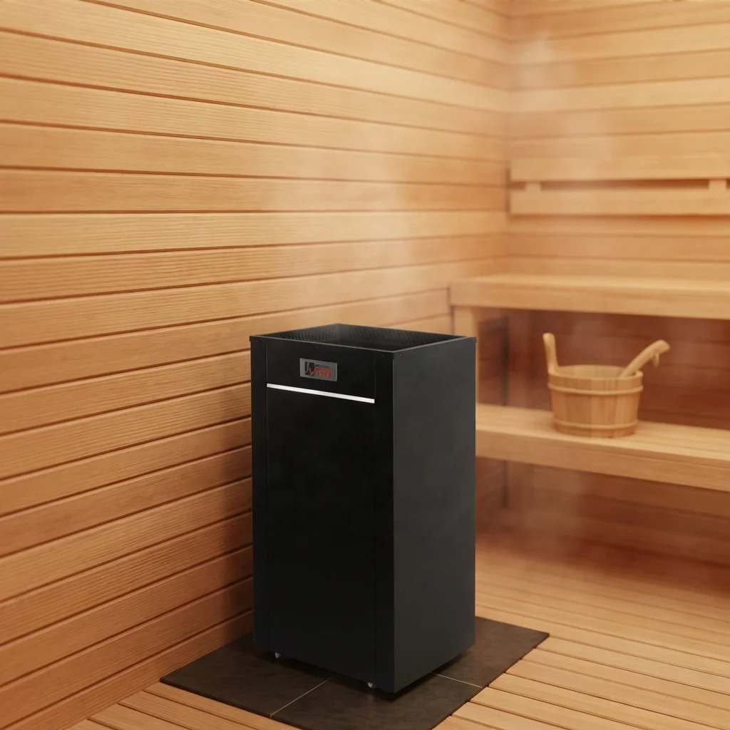 9KW Vertical Freestanding Stainless Steel Electric Sauna Heater Floor‑Mount Dry Sauna Stove For Sauna Room