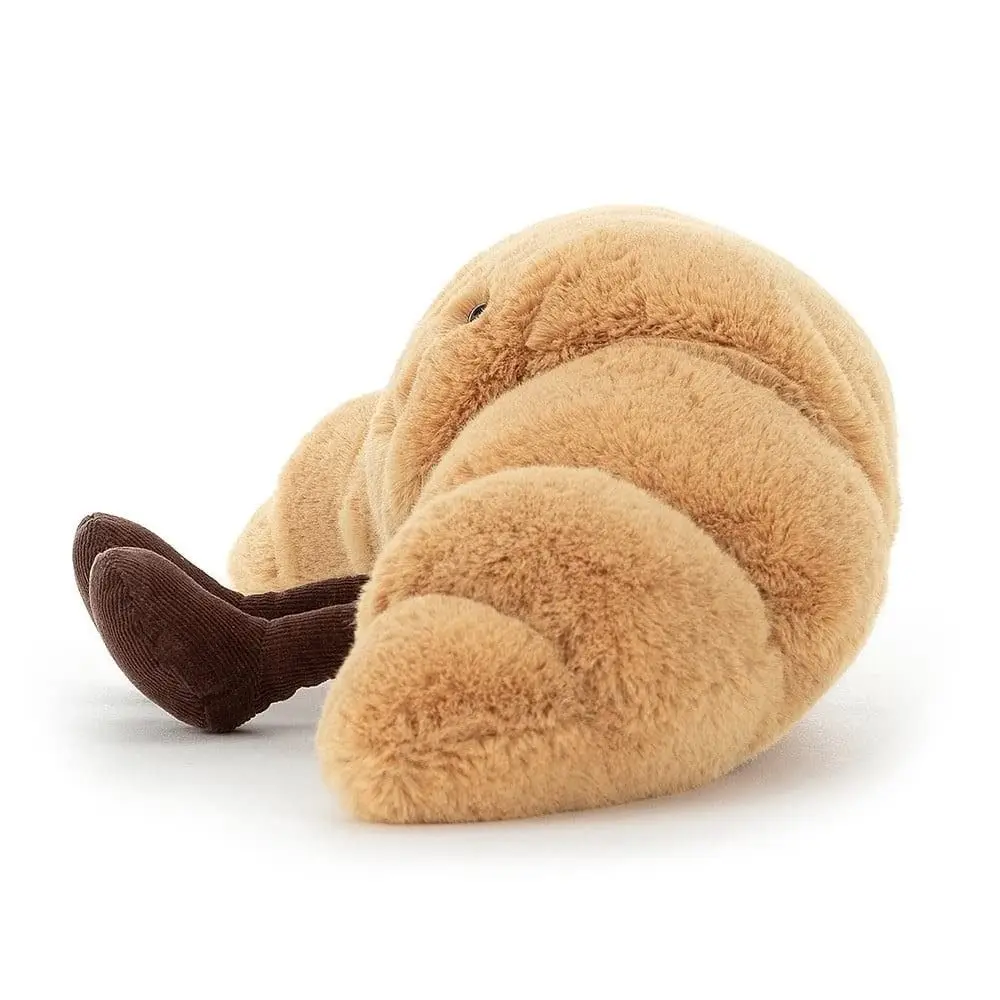 Creative Plush Croissant น่ารัก Smile Croissant ขนมปังหมอนตุ๊กตาสัตว์ตลกอาหาร Plushies ของเล่นสําหรับของขวัญเด็ก