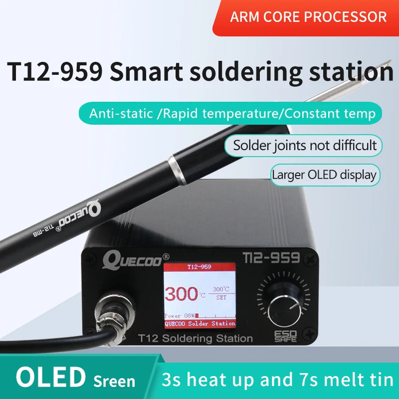 T12-959 V5.1 Soldering Station Electronic Soldering iron OLED bigger Digital display and 5pin M8 handle iron tip