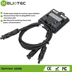 HELIOTEC 650W PV Power Optimizer MPPT 12V-75V Input Ip68 Real-time Solar Panel Monitoring Voltage-Limiting Anti-Hotspot