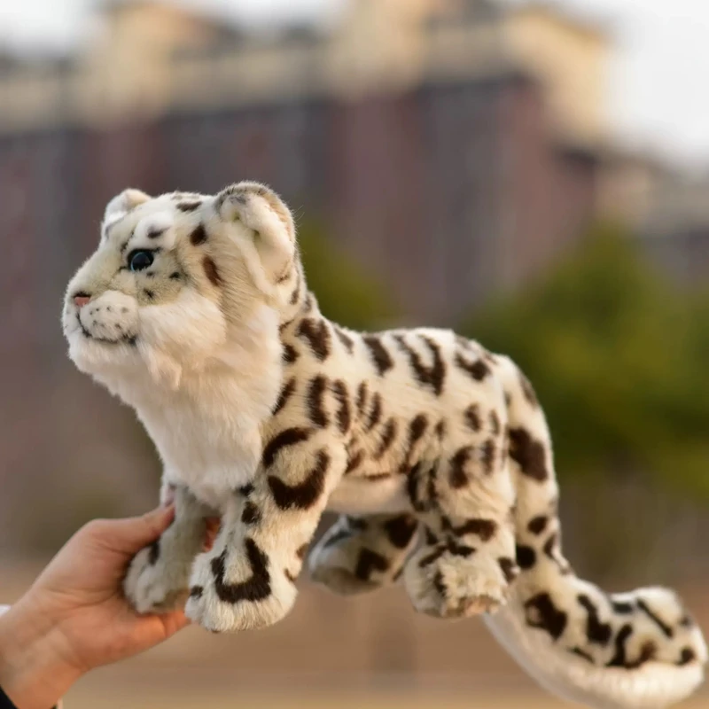 

Relistic Animal Snow Leopard Plush Toy Simulation Cute Leopard Doll Ornament Birthday Gifts 26cm DY10465