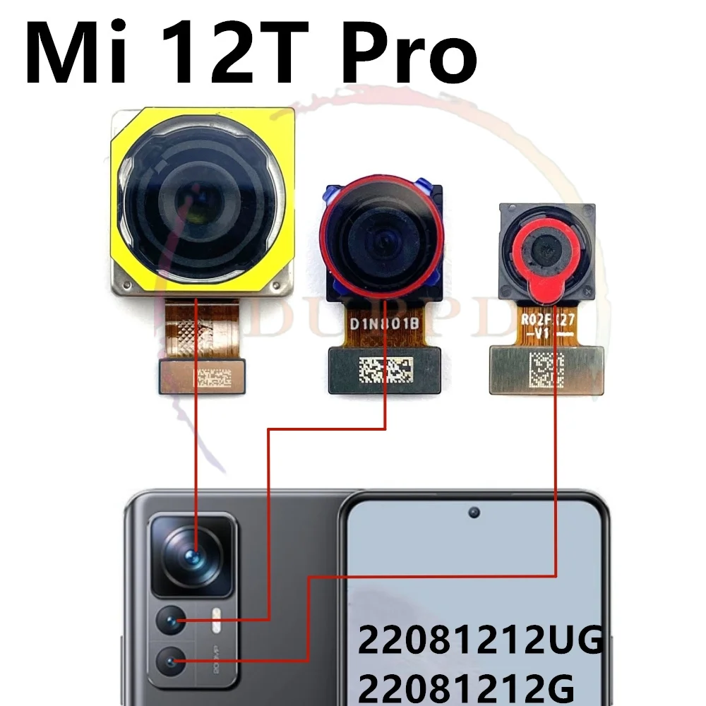 Mi 12Tpro Back Camera Front Rear Camera For Xiaomi 12T Pro 22081212UG 22081212G Main Facing Camera Module Flex