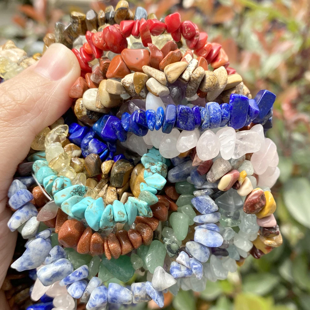Natürliche Chips Stein Perlen Unregelmäßigen Kies Amethysten Granat Perlen Für Schmuck Machen DIY Armband Halskette Zubehör 16 zoll – Detail 10