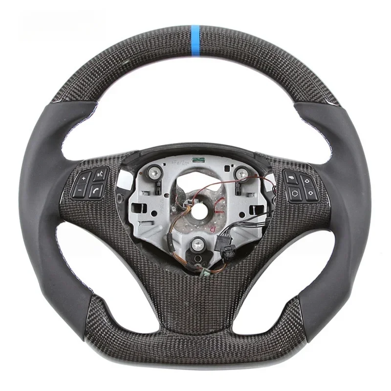 High qualityFit for   E-Series E90 E92 E93 2004 -2011Automotive Interior Carbon Fiber Black Leather Steering Wheels