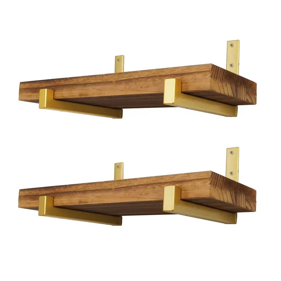 

Золотистые кронштейны для полок, 4 шт., сверхпрочные, настенные, с выступом, для самостоятельной сборки плавающих полок 10 дюймов, бренд