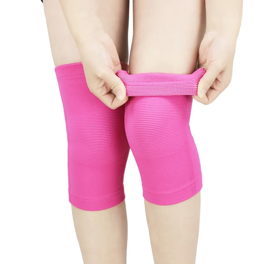

1 Pair Pink Xl Knee Support Sleeve Elastic Sports Protector For Running Basketball Volleyball Weight Lifting