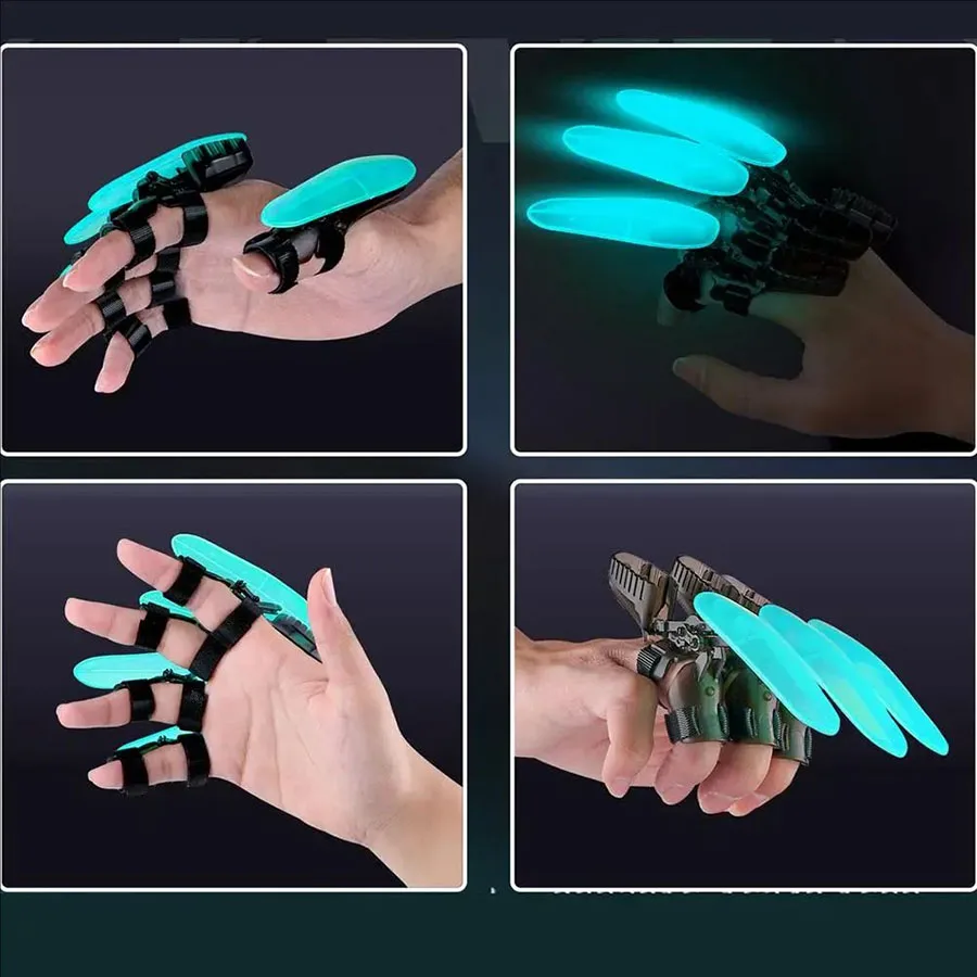 Kids DIY retractable glow-in-the-dark Wolverine claw mechanical claw Creative decompression toys outdoor party boys and girls gi