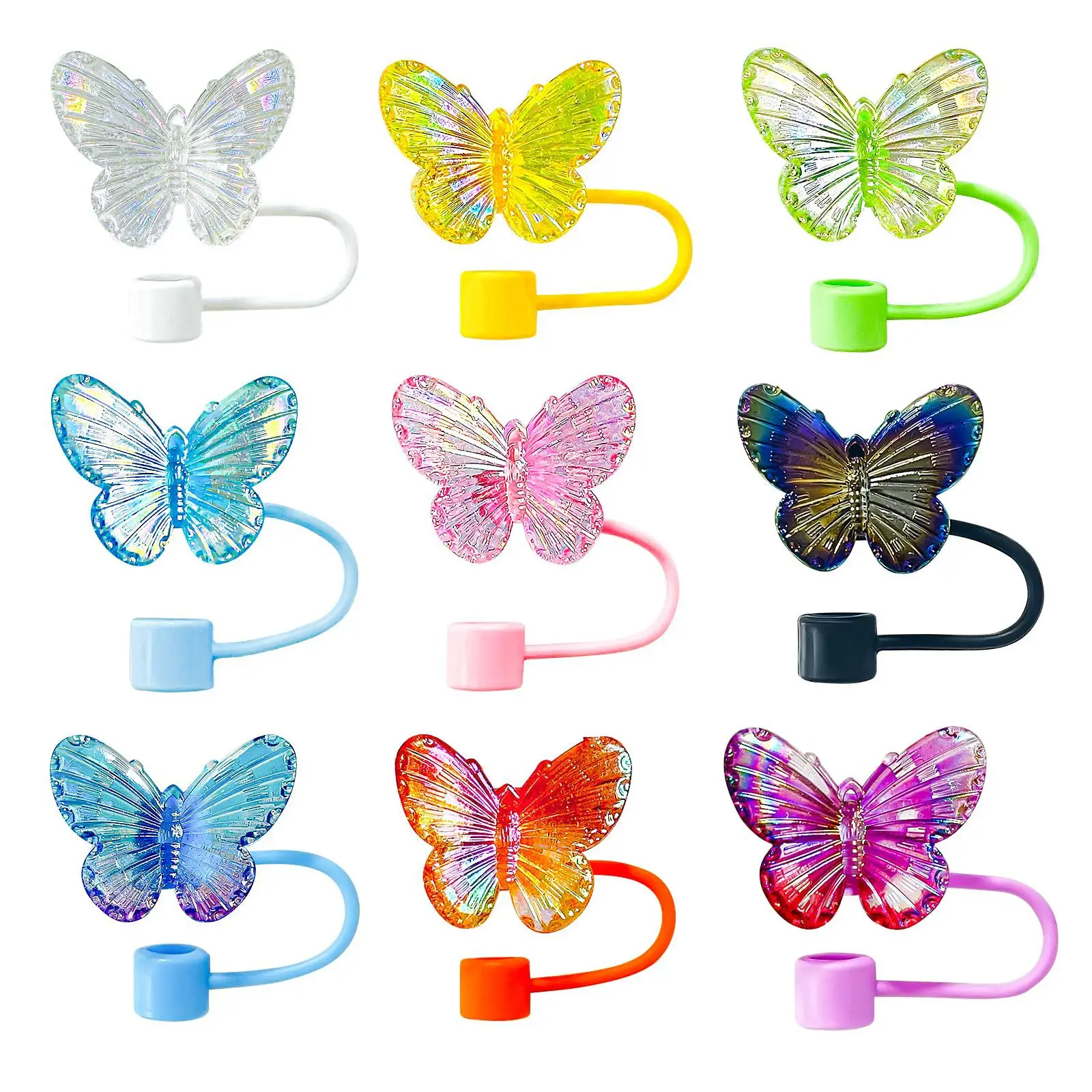 30pcs/lot  Butterfly Straw Caps For Stanley 30&40OZ Tumbler With Handle Reusable 10mm Large Diameter Straw Cover Dust Proof Plug