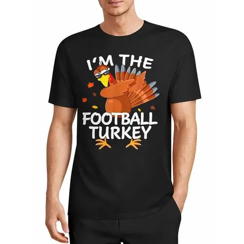 Wearing Sunglasses Dab Dance Moves Football Turkey I'M the Football Turkey Thanksgiving Print Black T-Shirt
