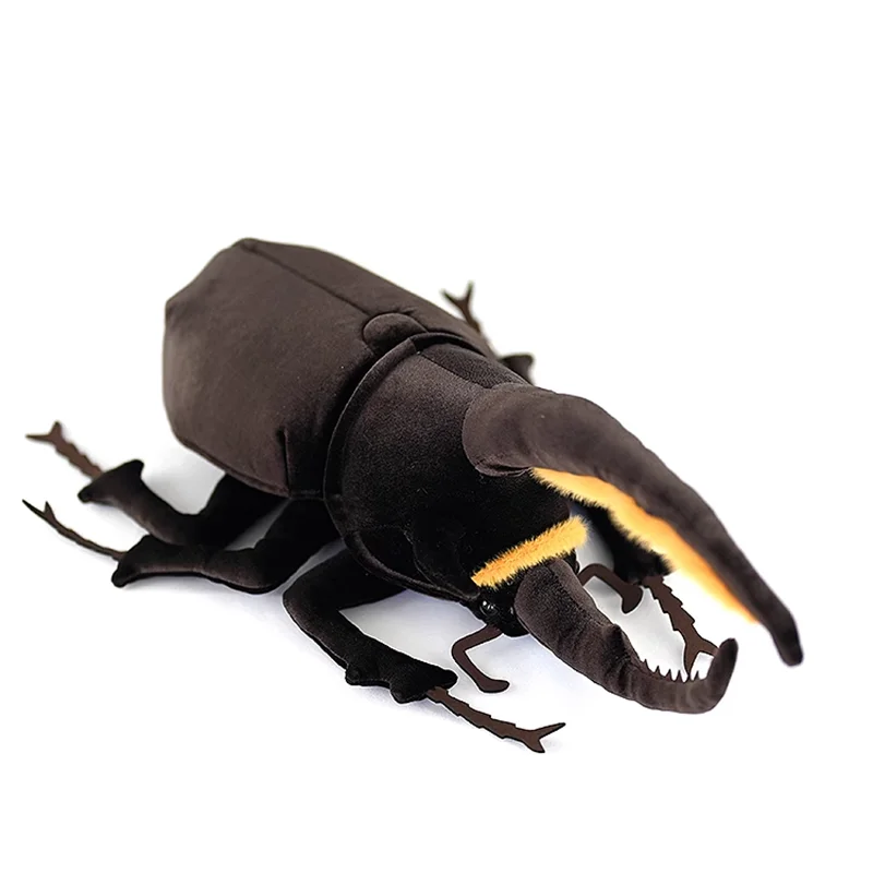 Soft Dynastes Neptunus Beetle Plush Toy Realistic Insect Bugs Neptune Beetles Stuffed Animal Toys Educational Gifts
